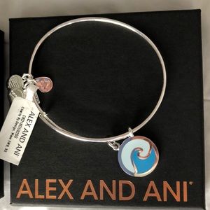 Alex and Ani Silver Wave Charm Bracelet